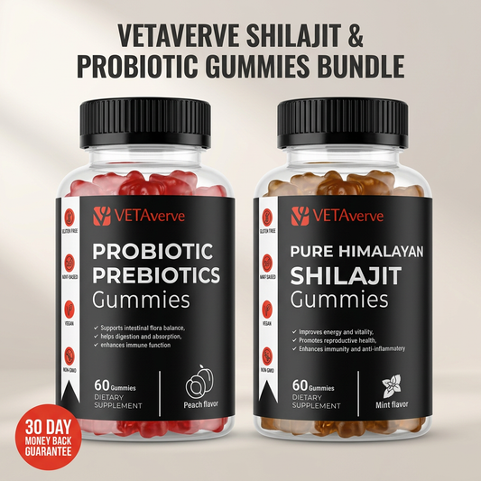 Vetaverve Shilajit & Probiotic Gummies Bundle – front product shot
